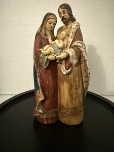 Statuine presepe ceramica vintage SANTA FAMIGLIA Maria Giuseppe Gesù Bambino 7,5” alte - Foto 1 di 7