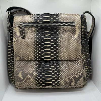 Black & Beige Python Crossbody Bag JRA Certified Exotic - Image 1 of 4