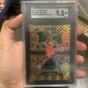 2023-24 Panini Select Amen Thompson RC Bronze Checkerboard Concourse /49 SGC 9.5 - Picture 1 of 4
