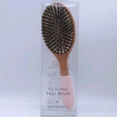 Cepillo de cerdas de pelo de jabalí natural mango de madera de haya para todo tipo de cabello antiestático Foto 1 de 4