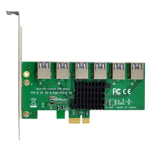 PCI-E 1 Bis 6 USB Slots Riser Karte ASM1187 USB3.0 Bis 6XPCI-E X1 Erweiteru9563 - Afbeelding 1 van 10