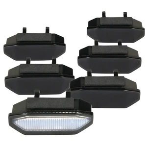 For 2015-2017 Ford Mustang Black Smoke LED Bumper Grille Marker Lights Lamps 6PC - Picture 1 of 7