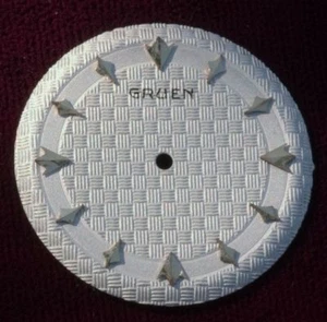 Gruen 28.6mm Blanco Vintage Reloj Gofre Esfera Plata Marcadores Se adapta a 405 410 420 425 - Imagen 1 de 2