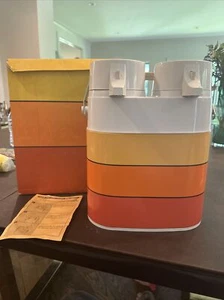 1970s Peacock Twin AirPot Vacuum Bottle Hot & Cold Thermos Dispenser Box V CLEAN - Picture 1 of 17