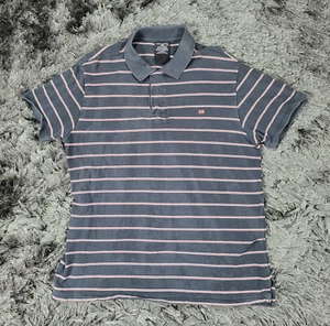 Camisa Polo Jeans Co. Ralph Lauren XL Gris Rojo Rayas Bordada a Presión Bandera Defecto - Imagen 1 de 14