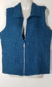 Chaleco para mujer Jerry T azul azulado adornado L grande 14 16 SR 004 nuevo con etiquetas nuevo - Imagen 1 de 8