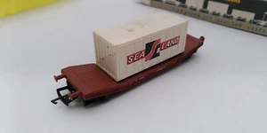 WRENN RAILWAYS (W4652) MACHINE WAGON LOWMAC  with container - boxed - Picture 1 of 5
