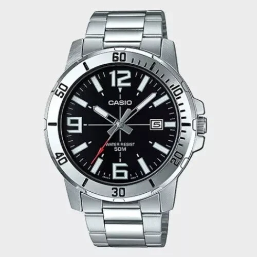 Casio Mens Watch Enticer MTP-VD01D-1B Date Display WR 50M