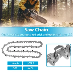 18 inch 3/8 .063 66DL Tungsten Carbide Chainsaw Chain Suitable for Husqvarna - Picture 1 of 6