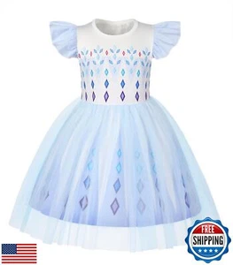 HenzWorld Costume for Girls Short Flutter Sleeve Dress up Princess Tulle Dres - Picture 1 of 5