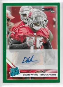 DEVIN WHITE 2019 PANINI DONRUSS RATED ROOKIE GREEN AUTO RC SP BUCCANEERS - Picture 1 of 1