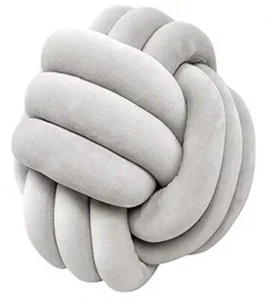 🆕Soft Knot Ball Pillow✨Round Throw Cushion Home Medium (Pack of 1) Light Grey - Picture 1 of 5