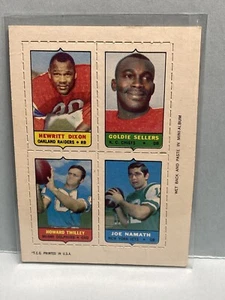 JA3408 1969 Topps 4 in 1 Joe Namath Dixon/Sellers/Twilley Vg-Ex - Picture 1 of 5