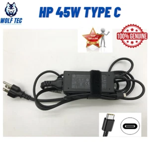 LOT10-OEM HP USB-C 45W Laptop Charger AC Power Adapter L42206-002 L42206-003 - Picture 1 of 10