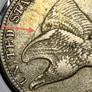 1857 1C RARE Obv Die Clash Flying Eagle Cent In Extremely Fine Condition - Picture 1 of 11