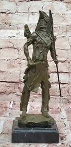 Handmade Native American Bronze Sculpture Signed Indian Chief Russell Figurine - Picture 1 of 10