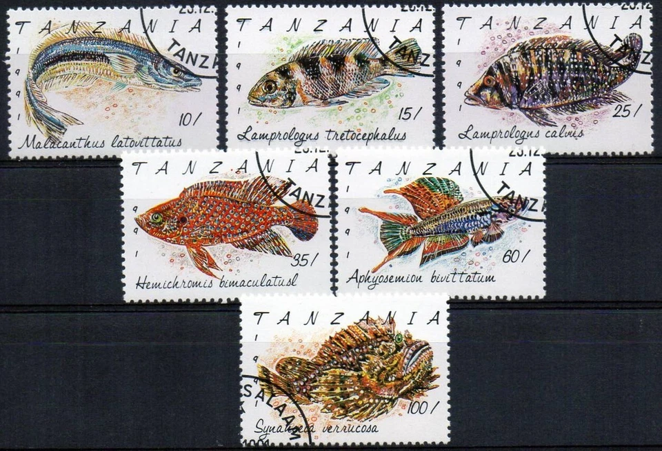 Tanzania  serie completa año 1991  usada peces - Imagen 1 de 1