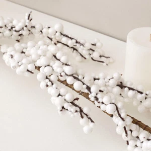 60" Long White Artificial Berry Decorative Garland - Picture 1 of 4