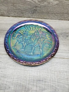 Blue Carnival Glass  Spirit of America Plate  - Picture 1 of 8