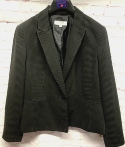 Kaper Women's Blazer Jacket Suit Separate Size 16 Black Pinstripe - Picture 1 of 5
