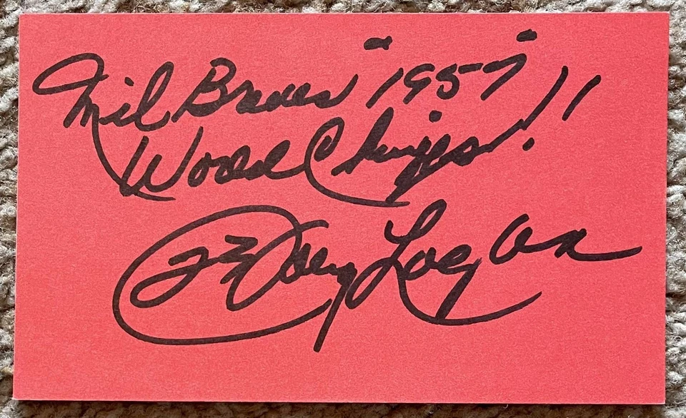 John Johnny Logan tarjeta roja y nota - Braves Pirates debut 1951 Foto 1 de 1