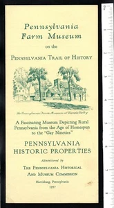 THE PENNSYLVANIA FARM MUSEUM AT Landis Valley SPUR DER GESCHICHTE 1957 BROSCHÜRE - Bild 1 von 3