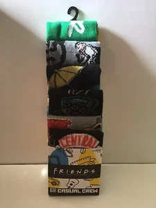 Friends TV Series Mens Themed Crew Socks 6 Pack Size 8-12 Christmas Gift - Picture 1 of 3