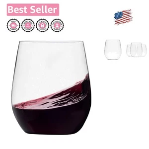 48-Pack Clear Plastic Stemless Wine Glasses 12 Oz - Shatterproof and Recyclable - Picture 1 of 4