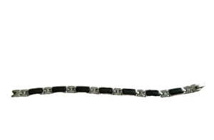 bracciale uomo acciaio e nero sportivo usato chiusura clip - Foto 1 di 4