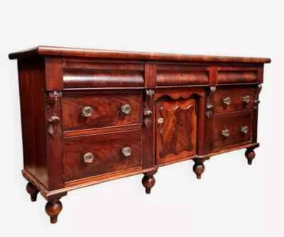 Commode Anglaise ou buffet en enfilade en acajou vers 1850 - Photo 1/4
