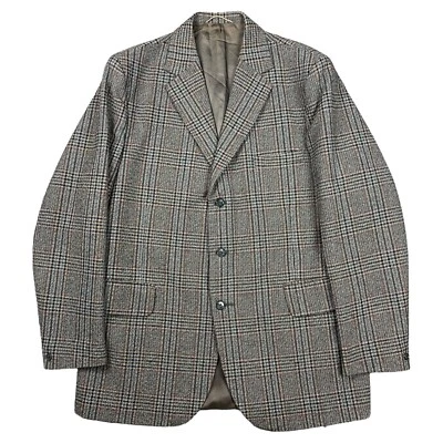 Vintage GUARDS Two Ply Twist 2 Piece Suit Grey Check Tweed Men's 42R W38 L32 VGC - Image 1 of 4