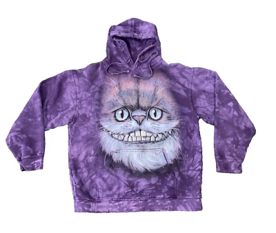 The Mountain Cheshire Cat Tie Dye Hoodie Pullover Purple Medium Unisex "HTF" - Image 1 of 4