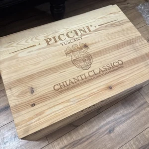 Piccini Chianti Classico Cassa Vino Legno Toscana Italia 20x13x6 Usato - Foto 1 di 3