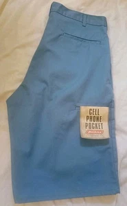 RARE Y2K 2005 DEADSTOCK SKY BLUE Dickies Loose 13 Inch Cell Phone Shorts Mens 34 - Picture 1 of 9