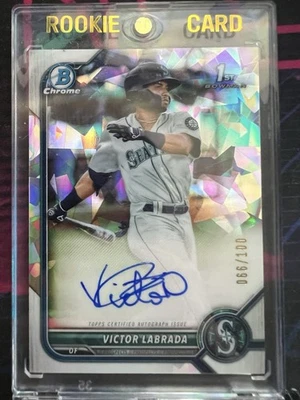 2022 Bowman Chrome - Prospect Autographs Victor Labrada Atomic Refractor /100  - Image 1 of 3