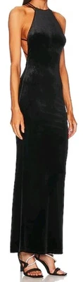 Maxi Vestido Michael Costello x REVOLVE Tawny Negro Terciopelo Tirantes Halter XS NUEVO CON ETIQUETAS  Foto 1 de 4