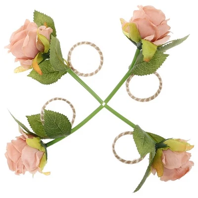  4 Pcs Portatovagliolo Anelli Di Tovaglioli Floreali Decorazione Floreale - Immagine 1 di 4