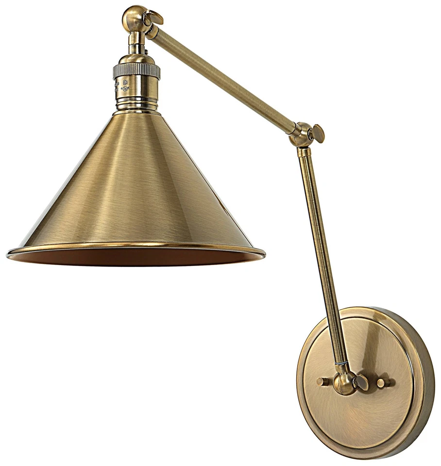 Aplique de pared ajustable de latón antiguo Uttermost Exeter 28"H Foto 1 de 1