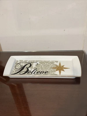 Saint Nicholas Square, Spirit Of The Season, “Believe” Serving Tray - Image 1 of 4