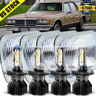 4PCS 4x6" Led Headlights Hi/Lo For Pontiac Safari 1987-1988 Foto 1 de 4