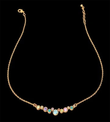 NEW Patricia Locke Gold / Waterlily CARINA Crystal Necklace U.S.A. HANDMADE NWT - Image 1 of 4