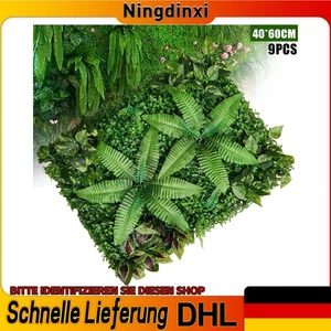9 Stück Künstliche Pflanzen Wand Dekor Kunstpflanzen Rasen Hintergrund 40 X 60cm - Bild 1 von 9