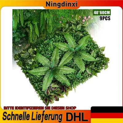 9pcs Artificial Plants Wall Decor Artificial Plants Lawn Background 40 X 60cm - Image 1 of 4