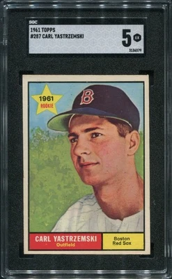 1961 Rookie Topps Carl Yastrzemski #287 nicely centered SGC 5 EX - Image 1 of 2
