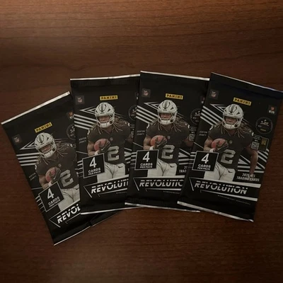 4 Sealed Packs 2025 Panini Revolution Football Cards - 4 Cards Per Pack - Image 1 of 2