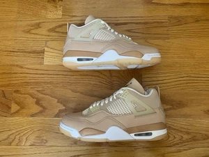 NEW Nike Air Jordan 4 Retro OG Shimmer Tan White DJ0675-200 Women's Size 10 - Picture 1 of 8