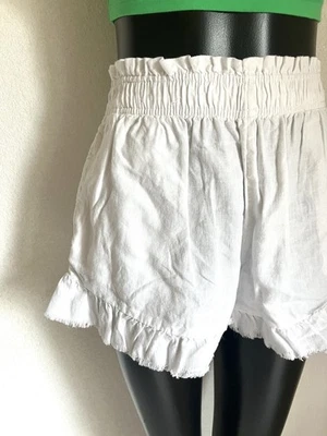 $40 BNWT! Aerie WHITE flowy LINEN blend SHORTS *senior pics* Summer KISS! SMALL - Image 1 of 4