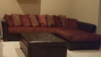 Sofá sofá seccional de tela de cuero en excelente estado ••SOLO RECOGIDA•• Foto 1 de 4