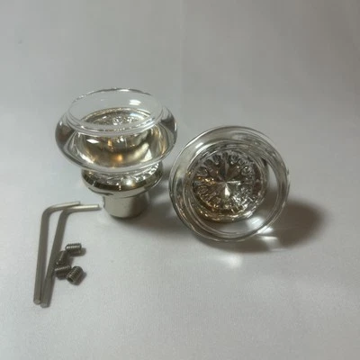 ¡Pomo de puerta de cristal de rejuvenecimiento cromado lacado!  Nuevo Foto 1 de 4