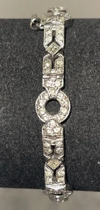 Vintage EB Engel Brothers Rhinestone Paste 7" Bracelet YN-14 - Picture 1 of 18